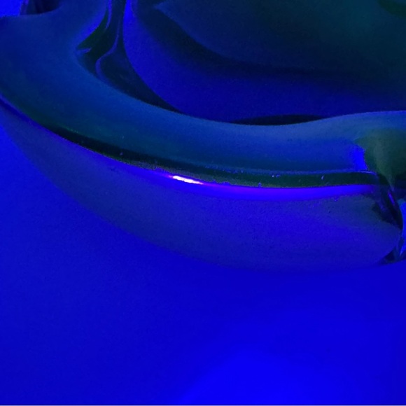 Vintage Heavy Green Glass Ashtray MCM Mad Men Retro Classic 50s - Picture 7 of 8